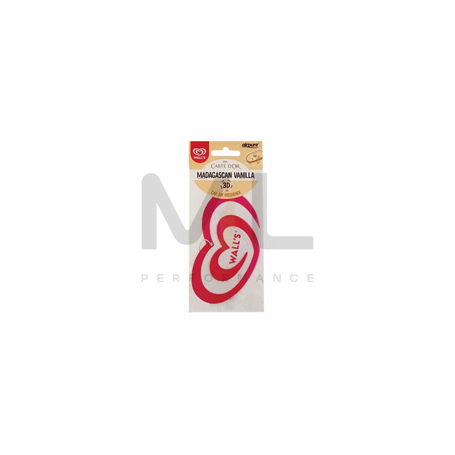 AirPure Walls 3D Paper Love Heart Car Air Freshener - Carte D'Or Vanilla