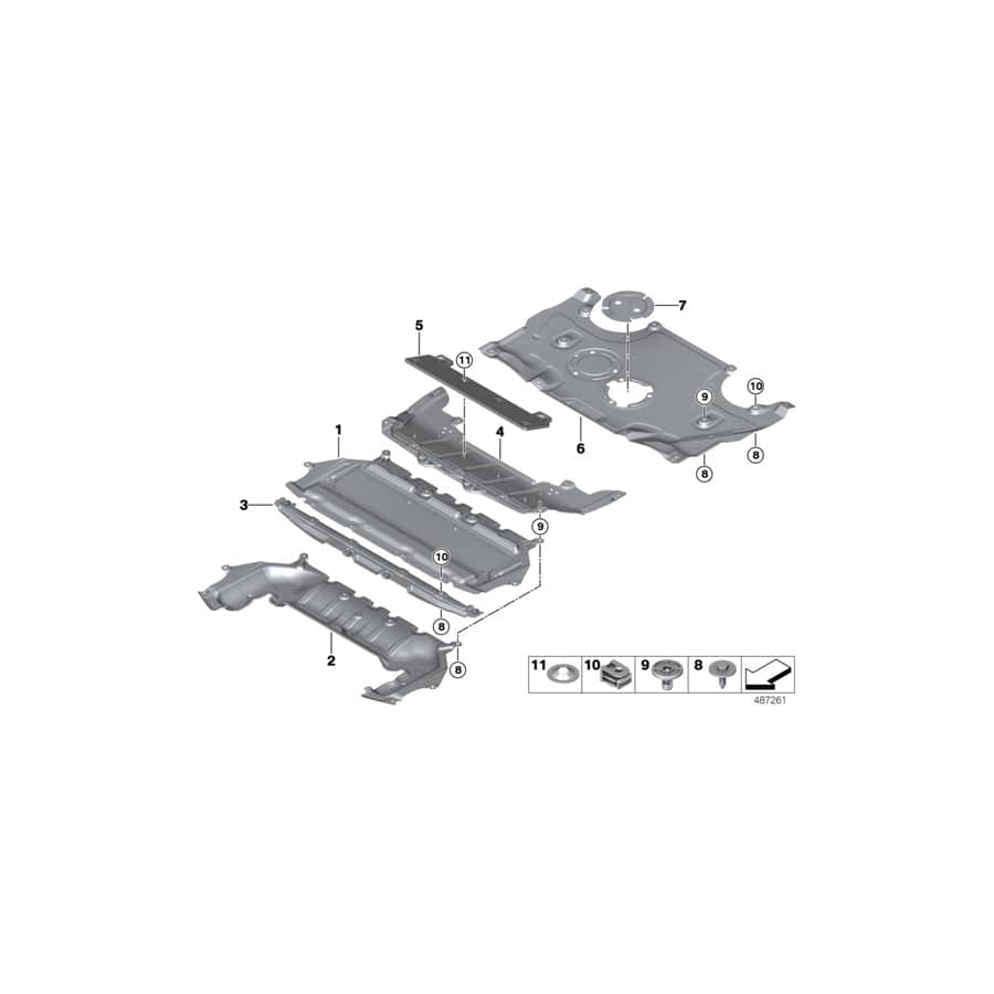Genuine BMW 51757463446 G15 G16 Engine Encapsulation, Front (Inc. M850iX)