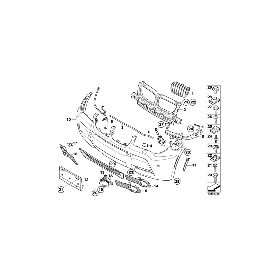 Genuine BMW 51113433416 E83 Trim Cover, Bumper, Primed, Front (Inc. X3)