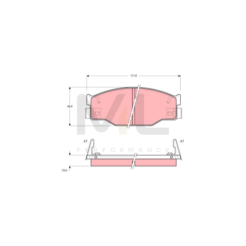 TRW Gdb935 Brake Pad Set Incl. Wear Warning Contact