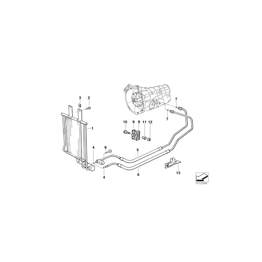 Genuine BMW 17221704270 E31 Oil Cooling Pipe Outlet A5S560Z (Inc. 850Ci)