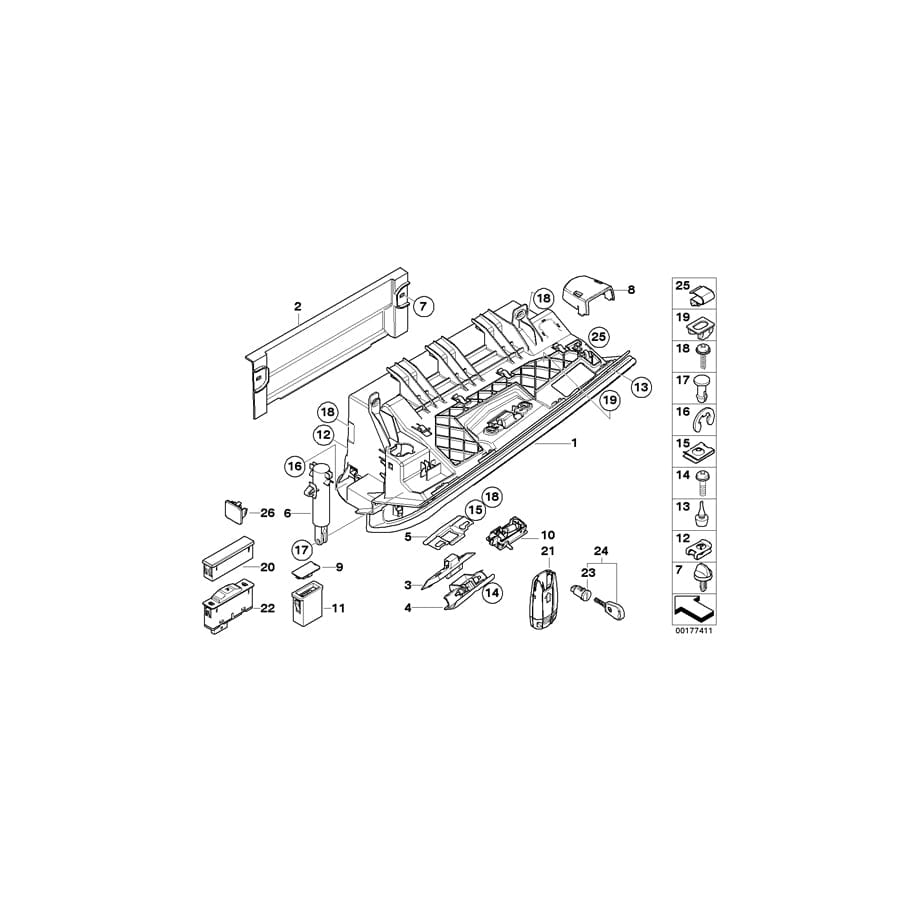 Genuine BMW 51169110540 E90 E92 Glove Box GRAU (Inc. 323i, 328i & 316d)