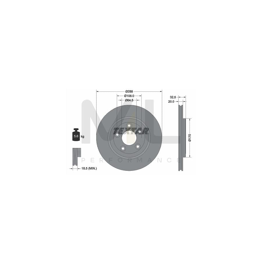 TEXTAR 92099100 Brake Disc Internally Vented, without wheel hub, without wheel studs - 1 piece