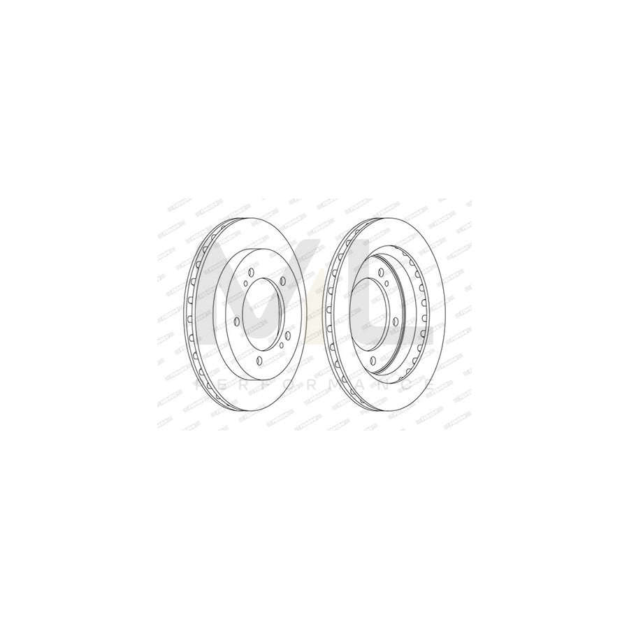 Ferodo Premier DDF1687C Brake Disc Vented, Coated, Without Bolts/Screws - Pair
