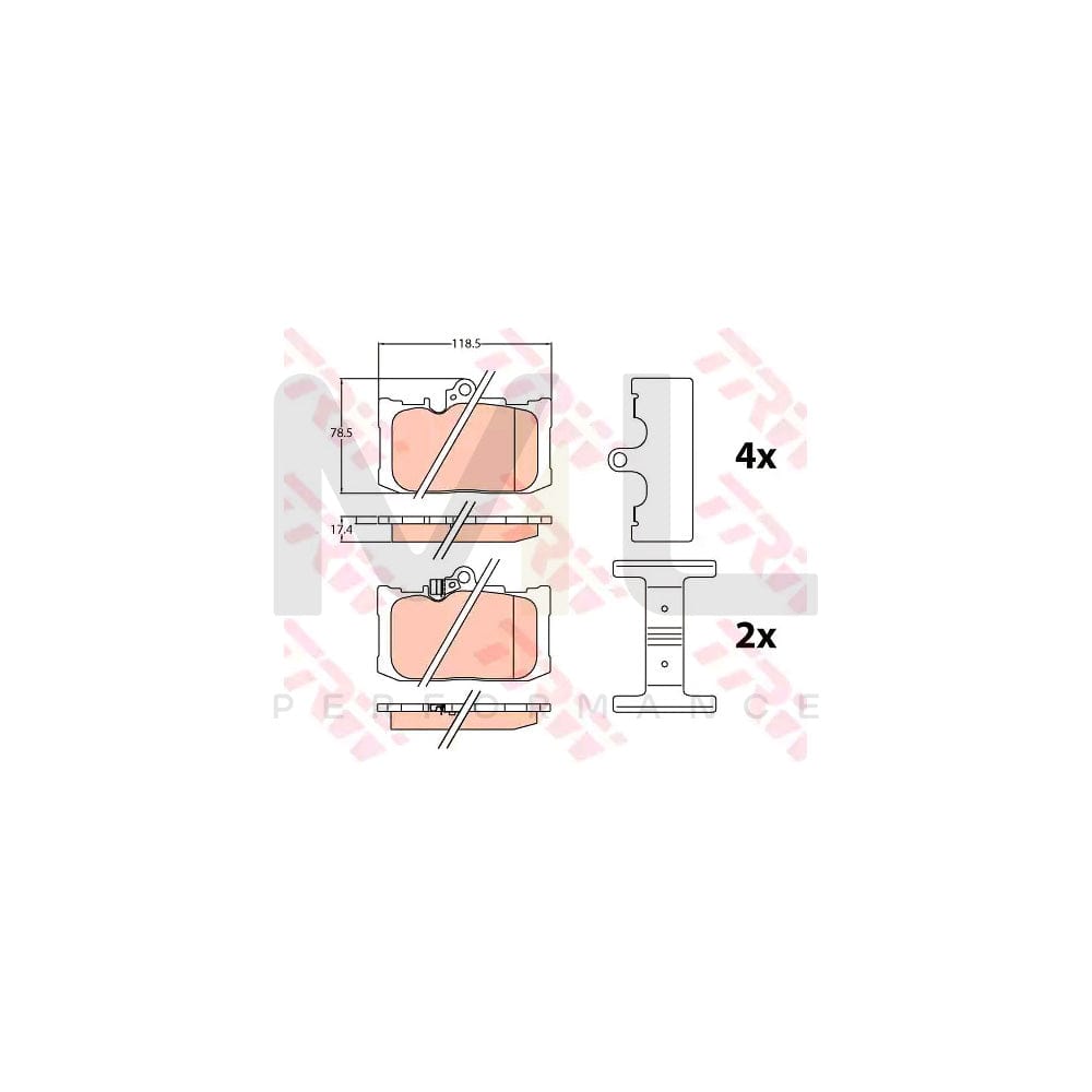 TRW Gdb4460 Brake Pad Set With Accessories