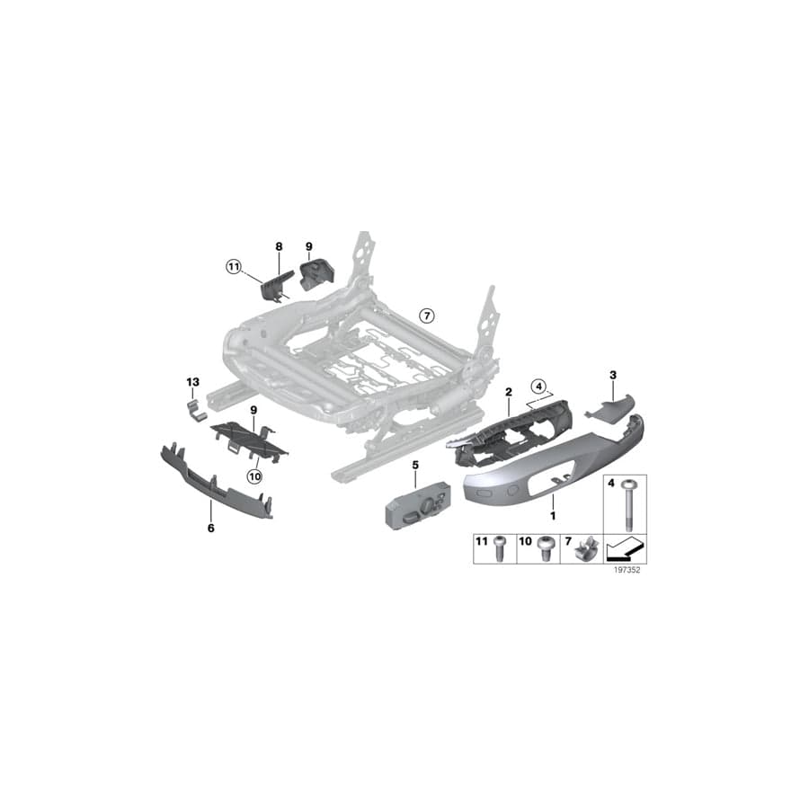 Genuine BMW 52107217177 E89 Trim, Seat Outer Left SCHWARZ (Inc. Z4 20i, Z4 35is & Z4 30i)