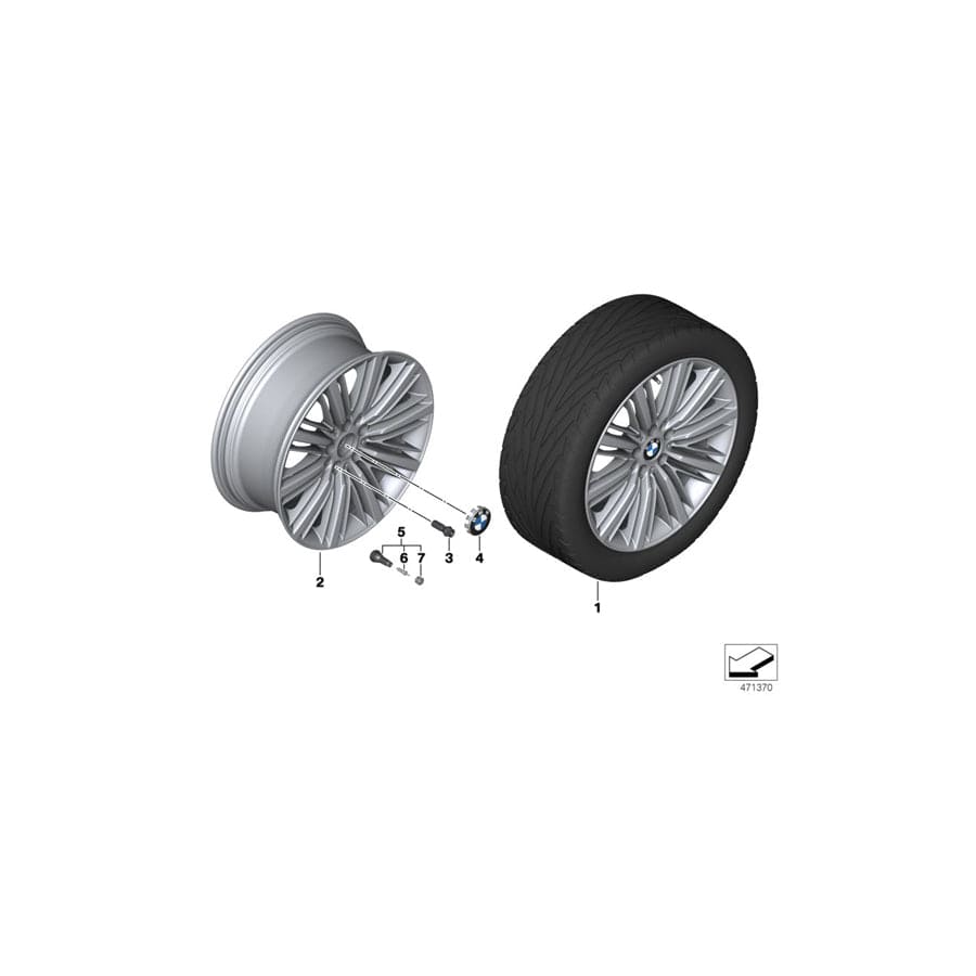 Genuine BMW 36116862900 F13 F12 Light Alloy Rim 9JX20 ET 44 (Inc. 650iX, 650iX 4.0 & 640i)