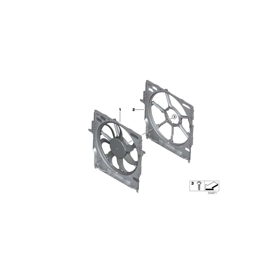 Genuine BMW 17427634466 F15 F16 Fan Housing With Fan 400W (Inc. X6 35iX, X5 25d & X5 28iX)