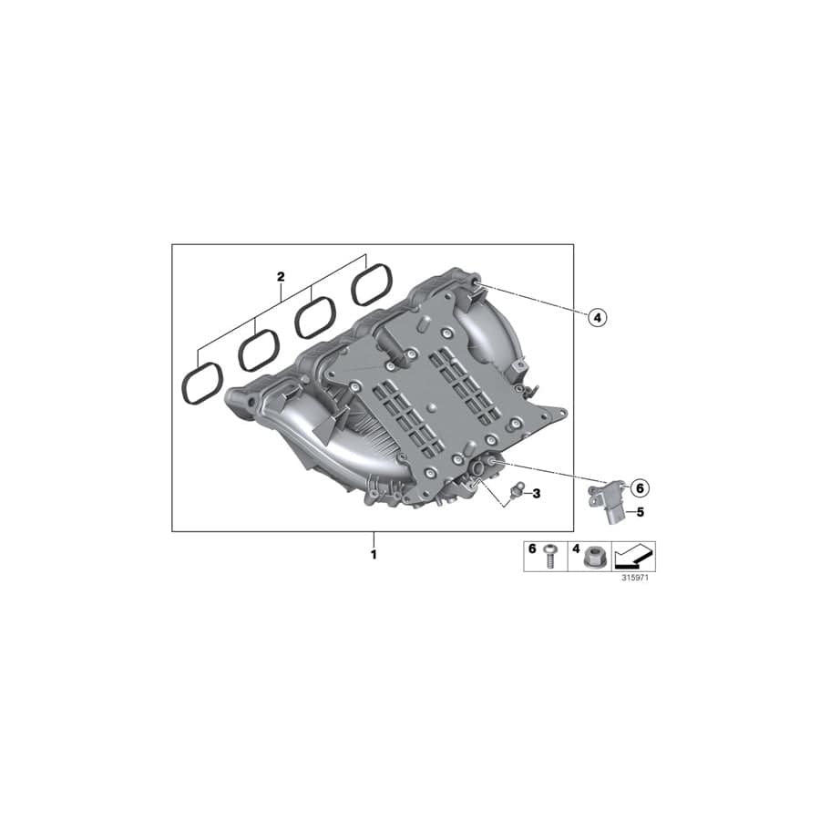 Genuine BMW 11617588126 F15 F10 F31 Intake Manifold System (Inc. Z4 18i, 328i & Z4 28i)