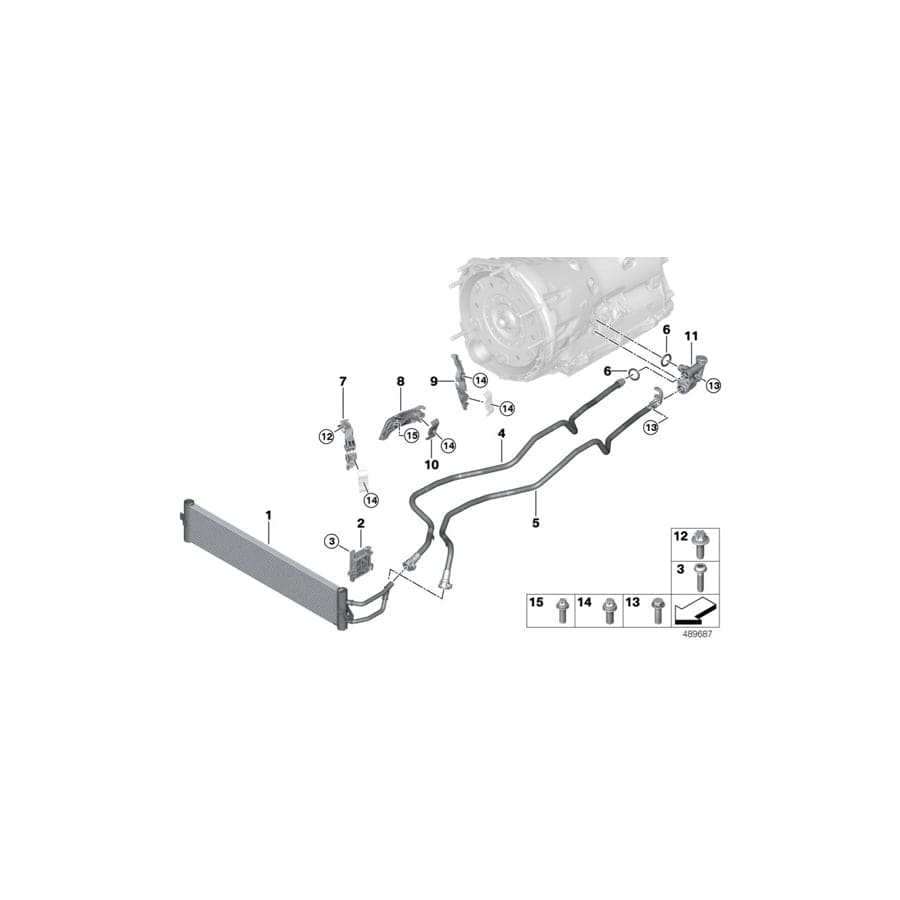 Genuine BMW 17229494187 G06 G31 G05 Bracket, Oil Cooler Line (Inc. X5 40i, 740Li & 540iX)