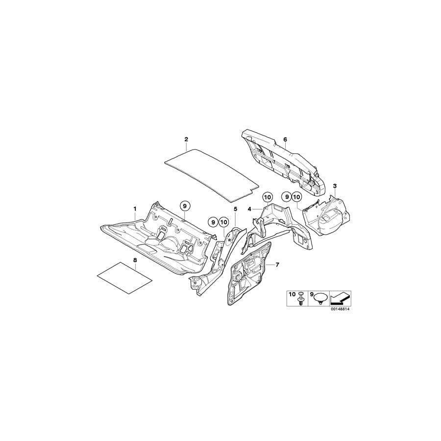 Genuine BMW 51487068939 E91 Sound Insulation Trunk Left (Inc. 330d, 320d ed & 335d)