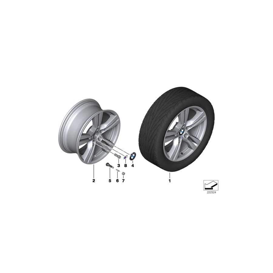 Genuine BMW 36117842636 E84 Light Alloy Rim 8JX18 ET:30 (Inc. X1 20dX, X1 20i & X1 18i)