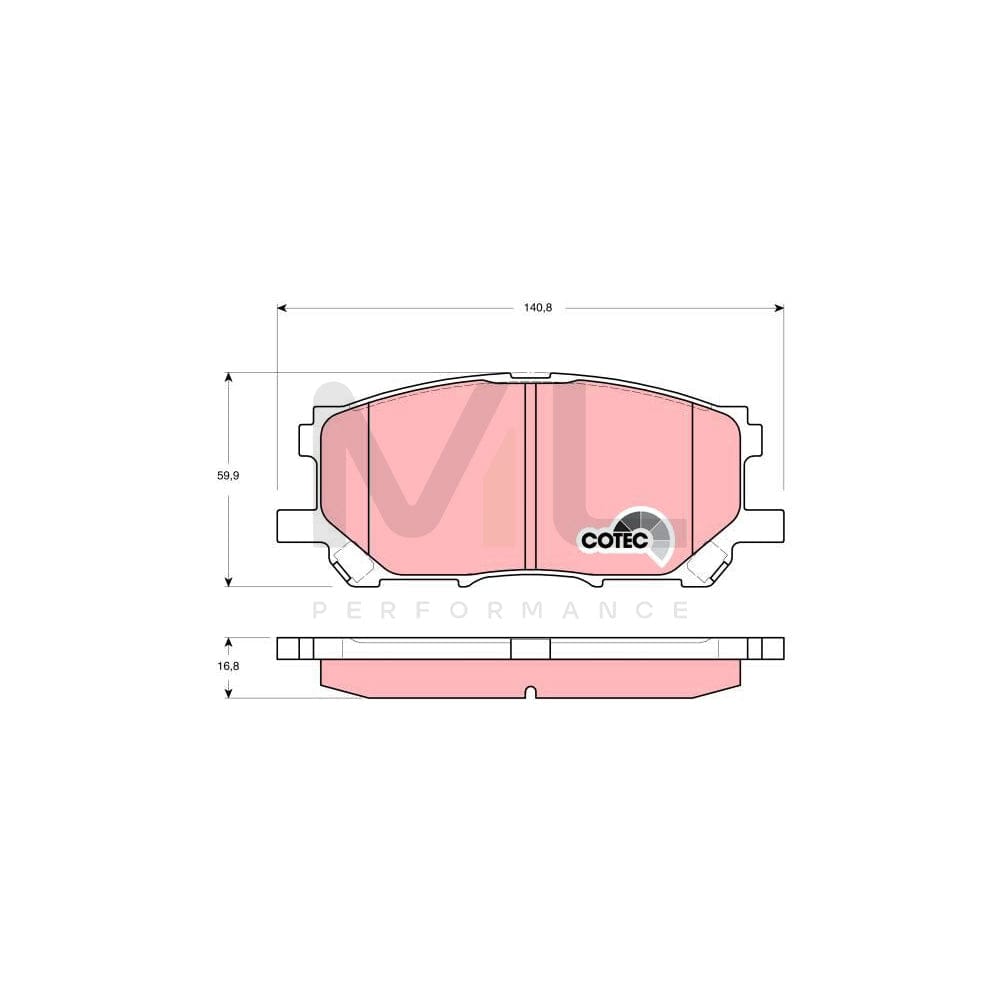 TRW Cotec Gdb3338 Brake Pad Set Not Prepared For Wear Indicator