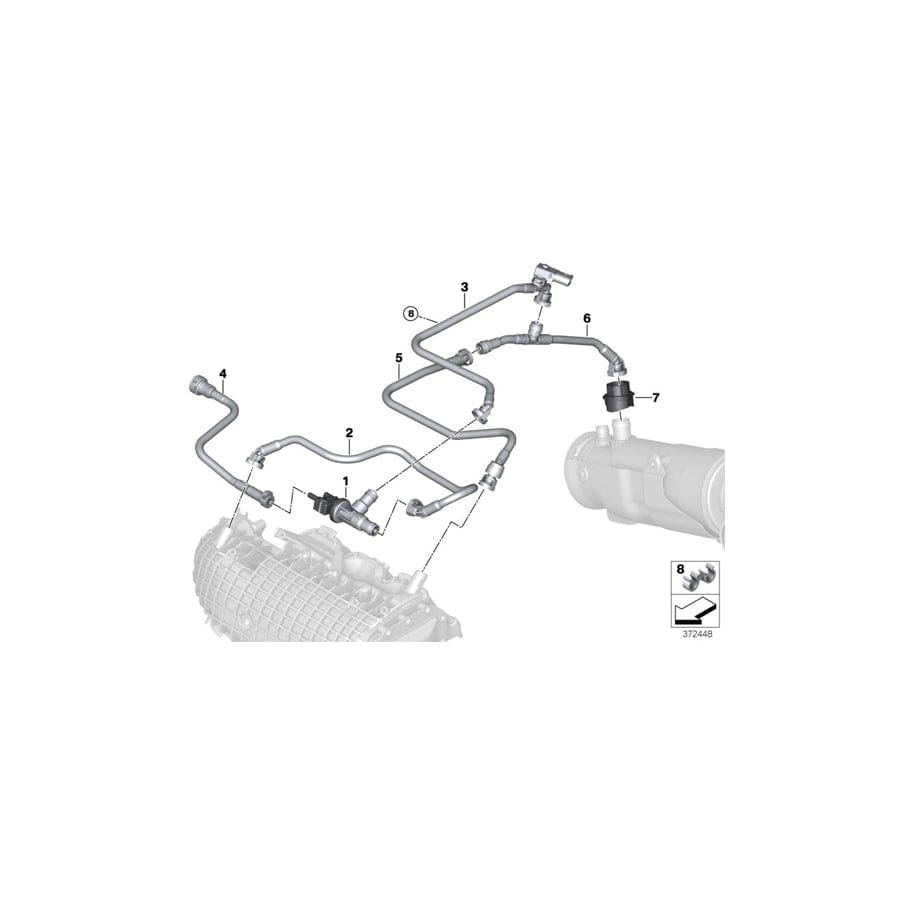 Genuine BMW 13908623943 Suction Jet Pump With Line, Rear (Inc. i8)