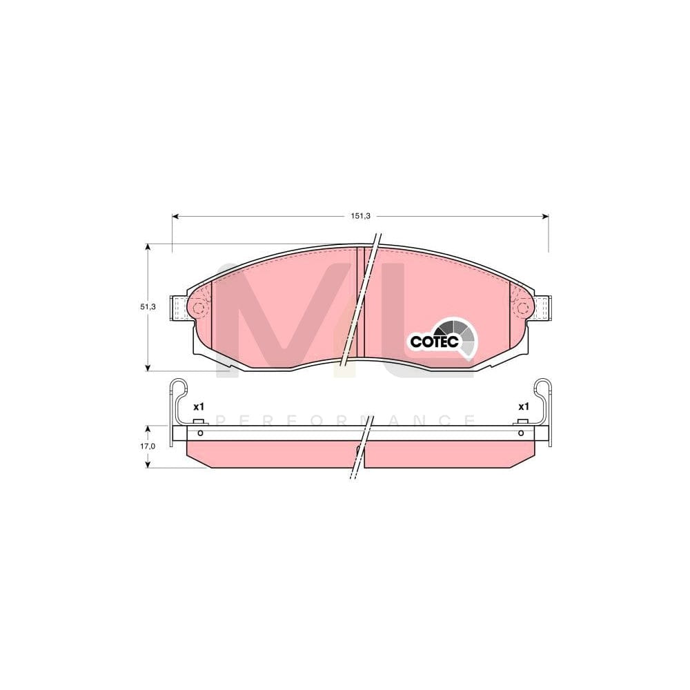 TRW Gdb3124 Brake Pad Set With Acoustic Wear Warning