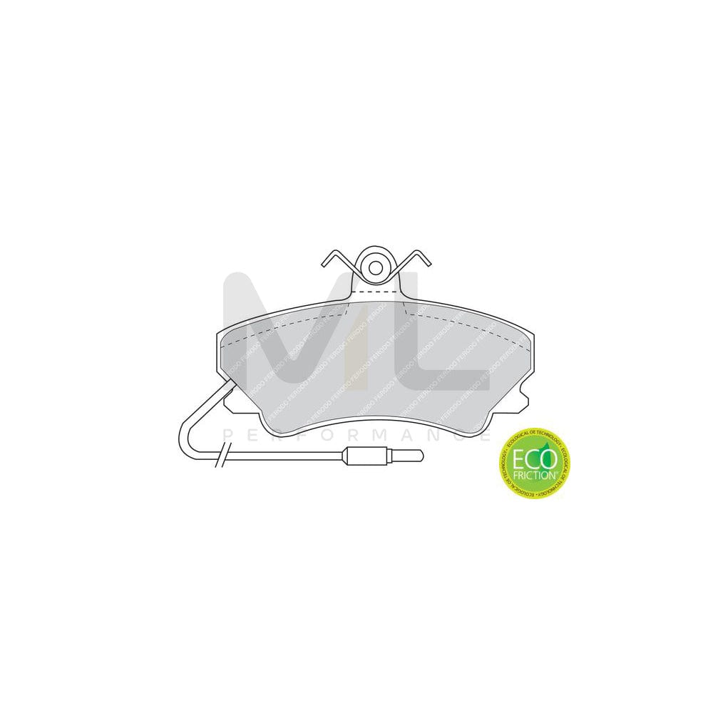 Ferodo Premier Eco Friction FDB880 Brake Pad Set for Renault Espace II (J63/S63) Incl. Wear Warning Contact, With Brake Caliper Screws, With Accessories