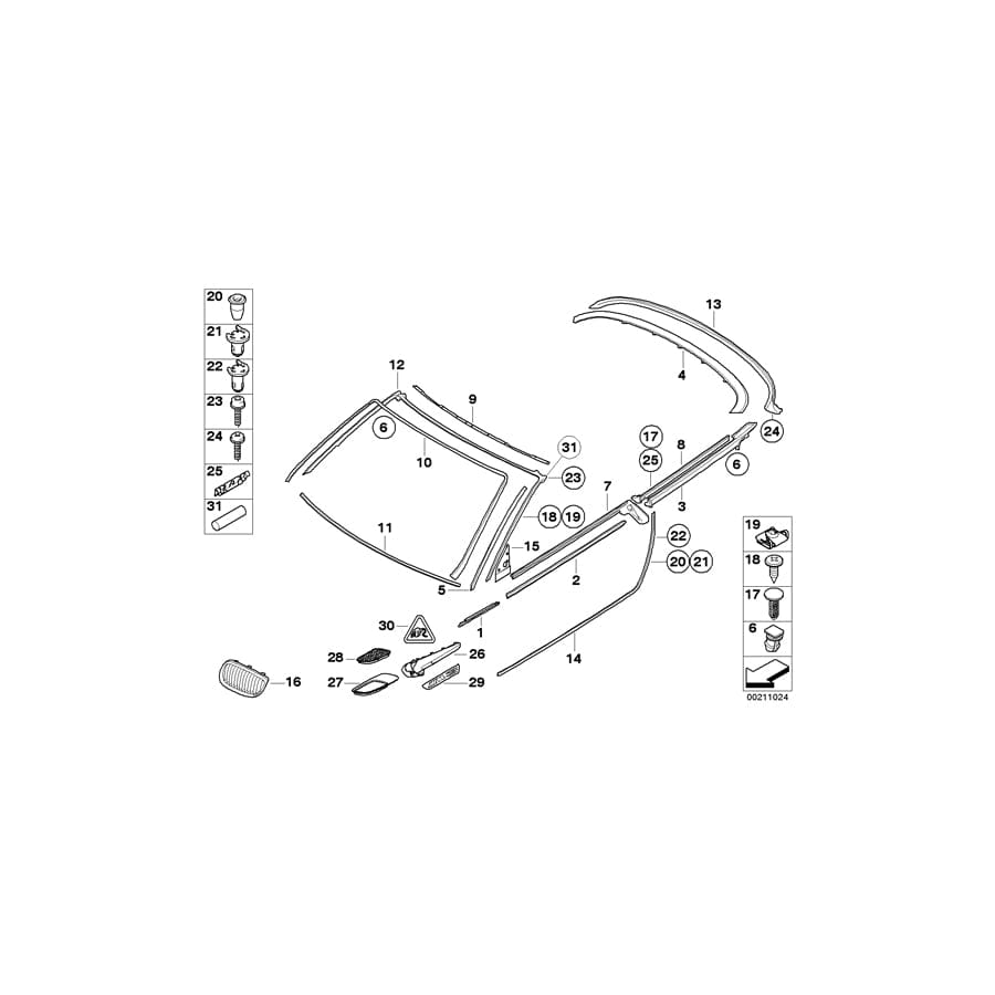 Genuine BMW 51767119100 E93 Strip, Column A Right ALU MATT (Inc. M3, 320d & 335is)
