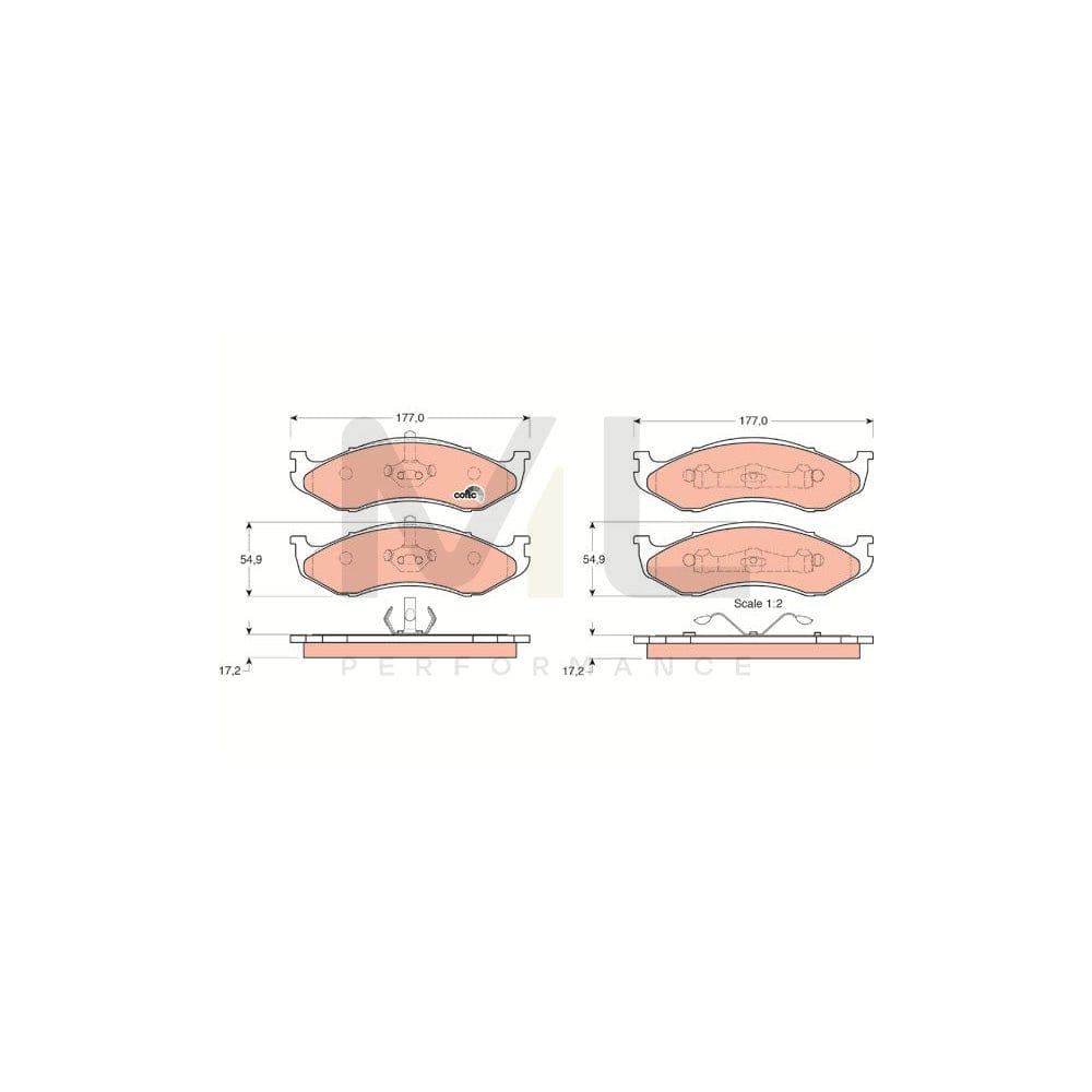 TRW Cotec Gdb1153 Brake Pad Set Not Prepared For Wear Indicator