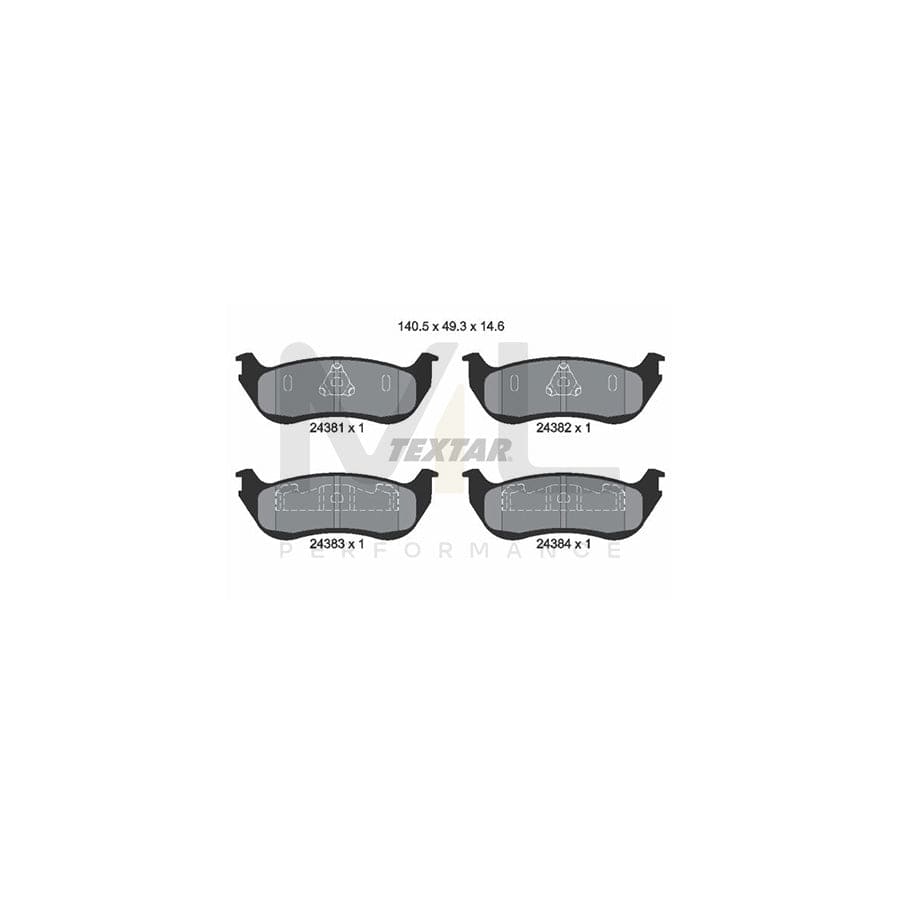 TEXTAR 2438101 Brake pad set not prepared for wear indicator