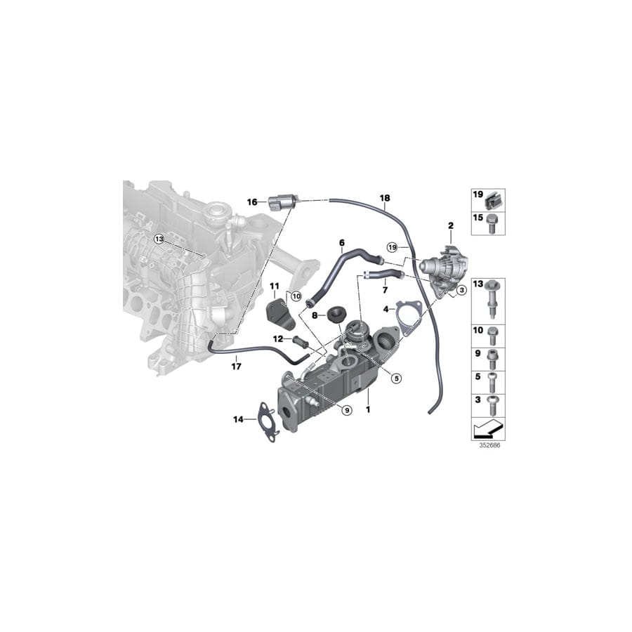 Genuine BMW 11718575402 Hose For Egr Cooler (Inc. Cooper SD, Cooper D 2.0 & Cooper D ALL4 2.0)