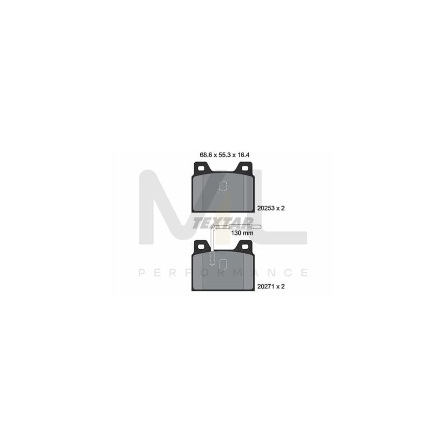 TEXTAR 2025301 Brake pad set with integrated wear warning contact