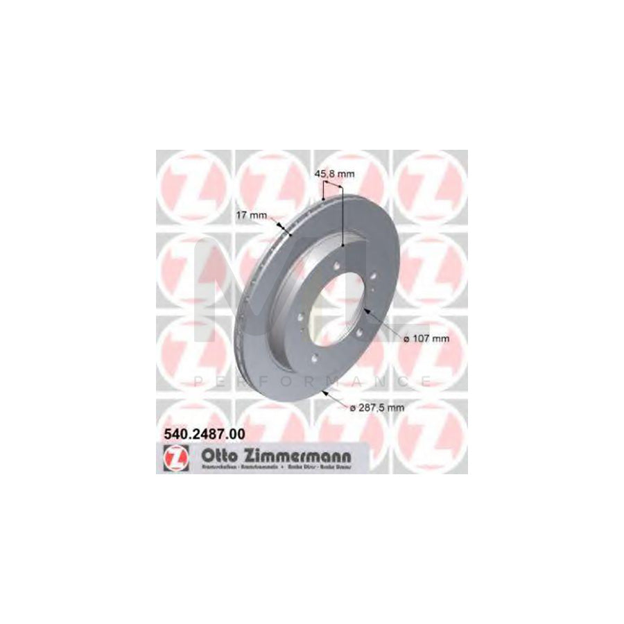 ZIMMERMANN 540.2487.00 Brake Disc for SUZUKI VITARA Internally Vented - 1 piece