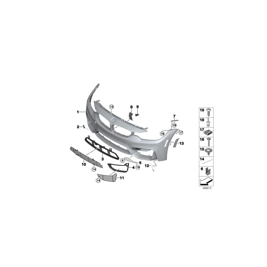 Genuine BMW 51118431727 Cover Panel For Air Inlet Left AIR CURTAIN (Inc. M4 GT4)