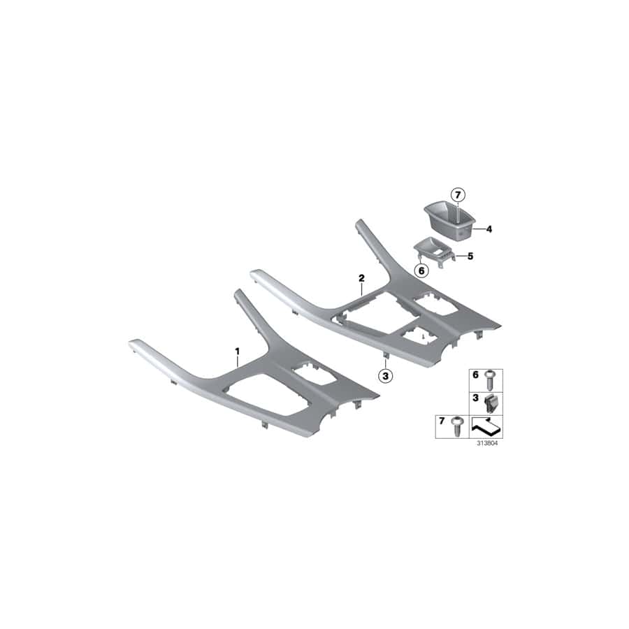 Genuine BMW 51169184483 F25 F26 Decor Panel For Centre Console SATINSILBER (Inc. X3)