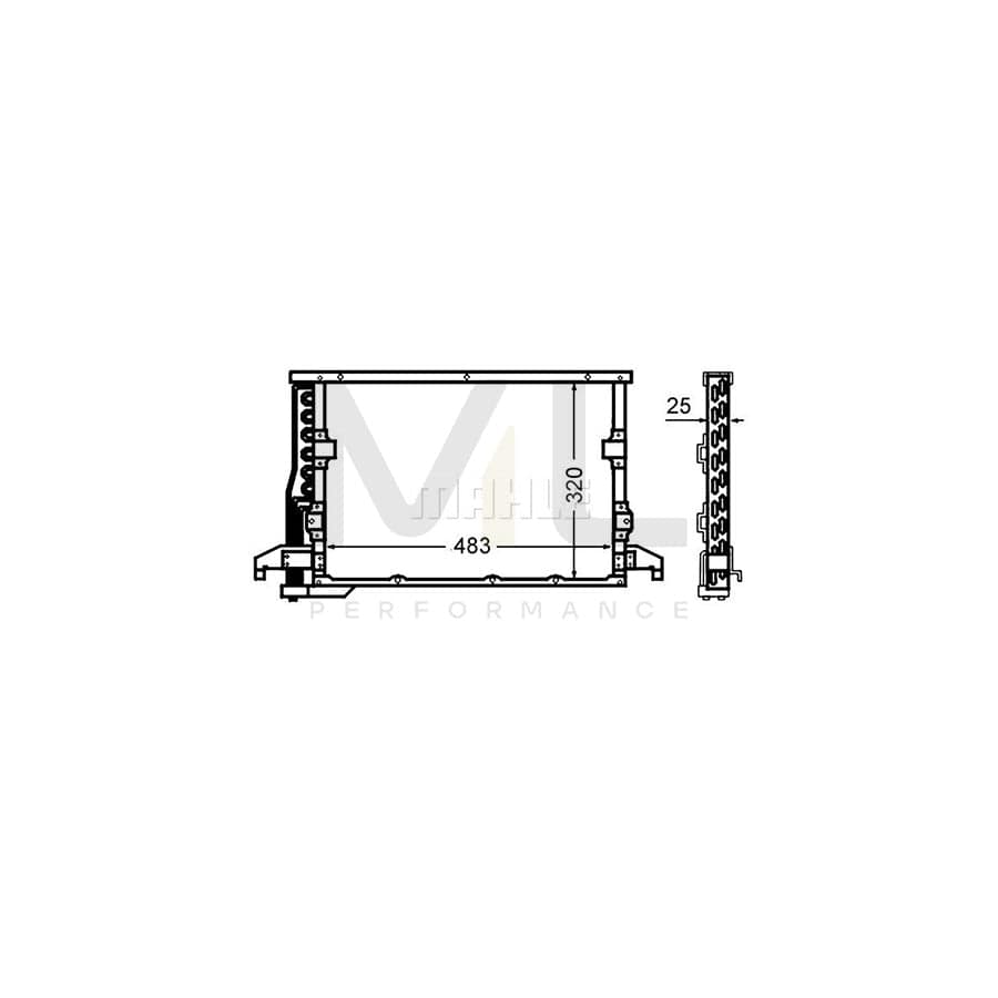 MAHLE ORIGINAL AC 512 000S Air conditioning condenser without dryer