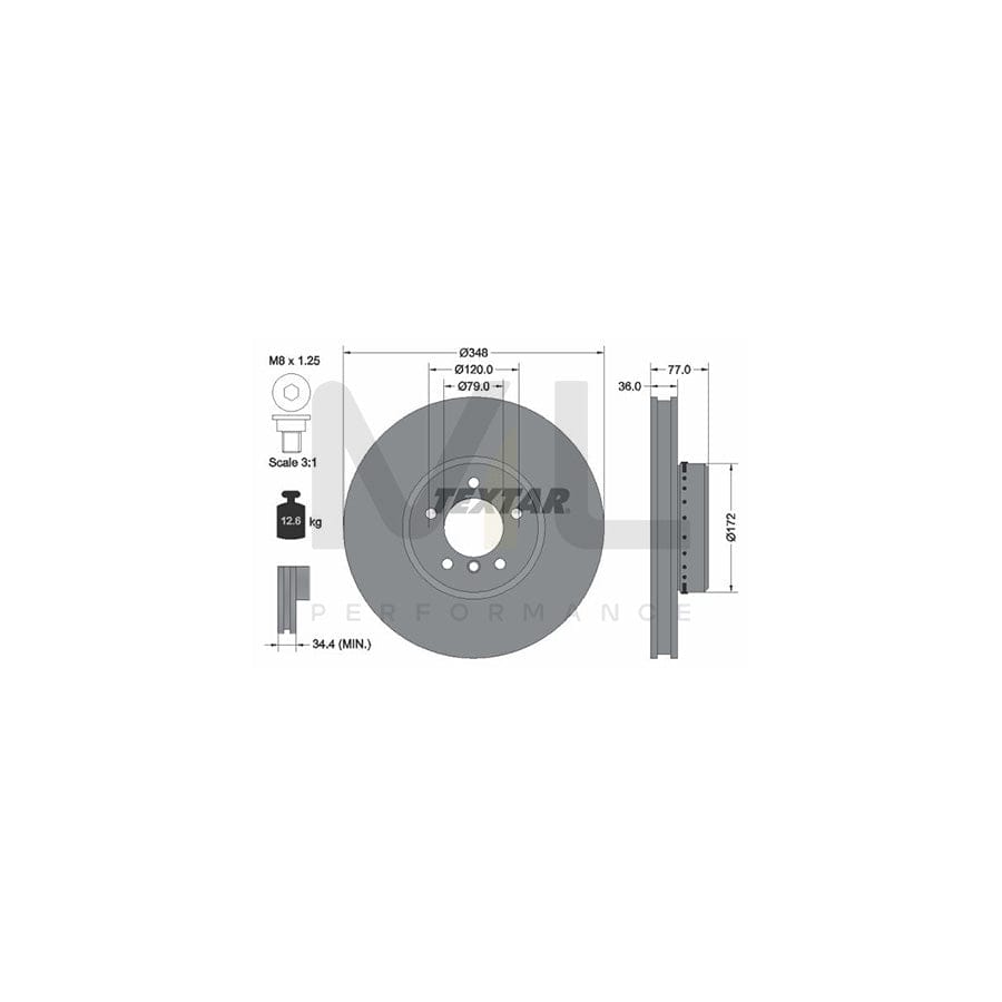 TEXTAR PRO+ 92182425 Brake Disc Internally Vented, Two-piece brake disc, Coated, High-carbon, with bolts/screws, without wheel hub, without wheel studs - 1 piece