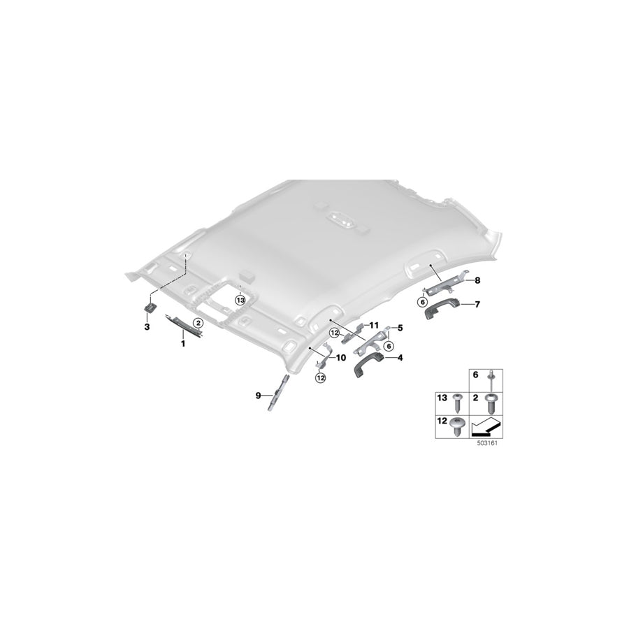 Genuine BMW 51167433253 G20 Grab Handle Bracket, Rear Left (Inc. 320i, 320i 1.6 & 320dX)