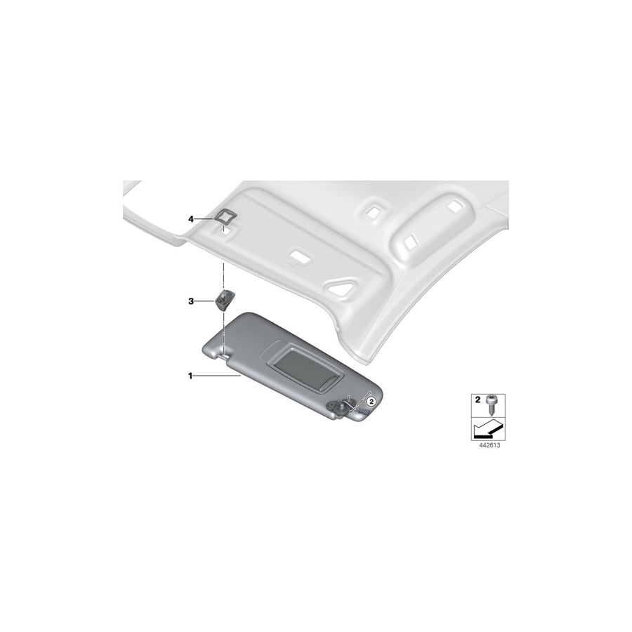 Genuine BMW 51167408560 G11 G12 Sun Visor, Alcantara With Label, Right CANBERRABEIGE (Inc. 730i, 750Li & 740Li)