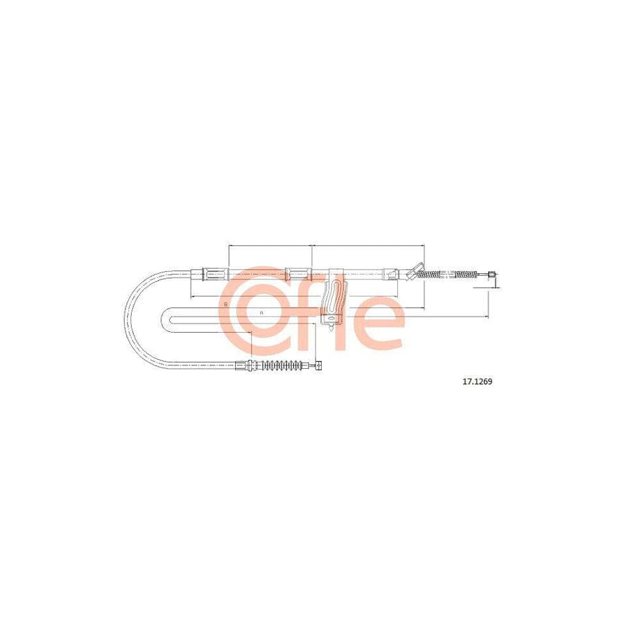 Cofle 92.17.1269 Hand Brake Cable for Toyota Hiace