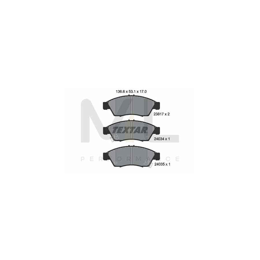 TEXTAR 2381701 Brake pad set for SUZUKI LIANA with acoustic wear warning