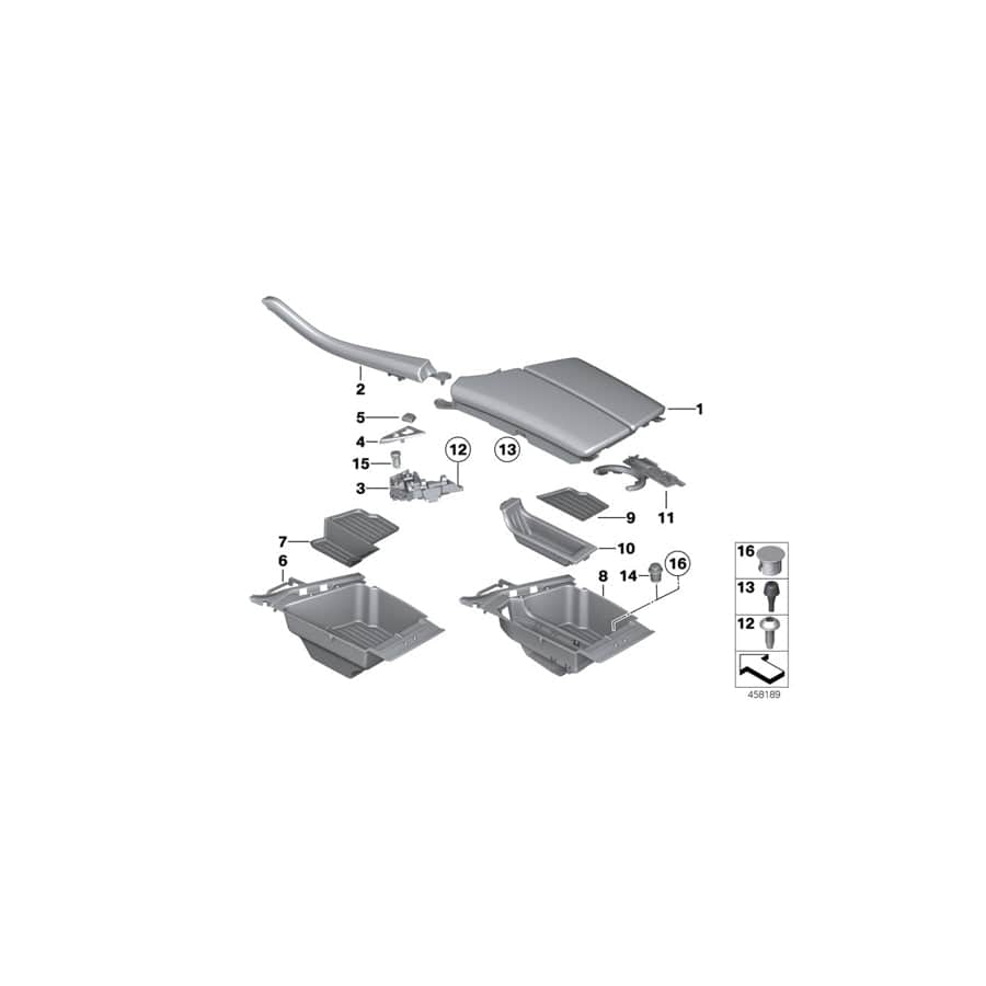 Genuine BMW 51169277346 F11 F10 Storage Compartment, Armrest Left hand drive (Inc. 528i, 520i & 535i)
