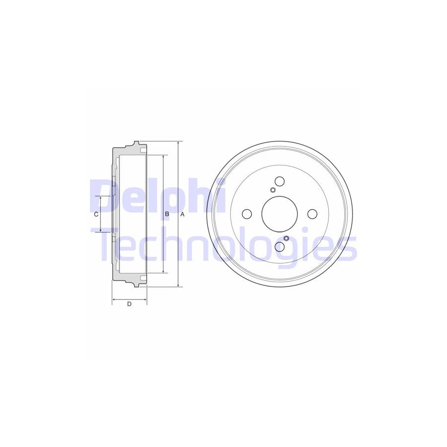 Delphi Bf605 Brake Drum For Toyota Iq (Aj10)