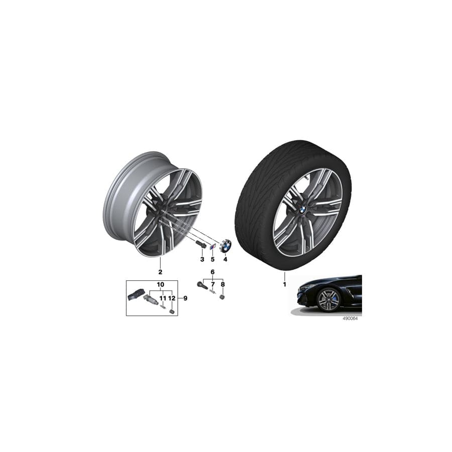 Genuine BMW 36118090019 G15 G16 G14 Disk Wheel, Light Alloy, In Orbitgrey 8JX19 ET:26 (Inc. 840i, 840dX & 840iX)
