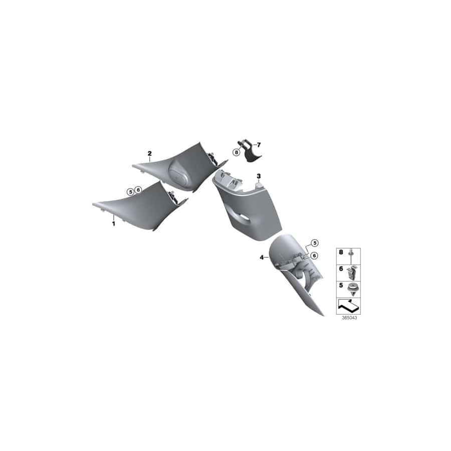 Genuine BMW Mini 51437306648 F56 Cover Column B Right SCHWARZ (Inc. Cooper, One First & One)