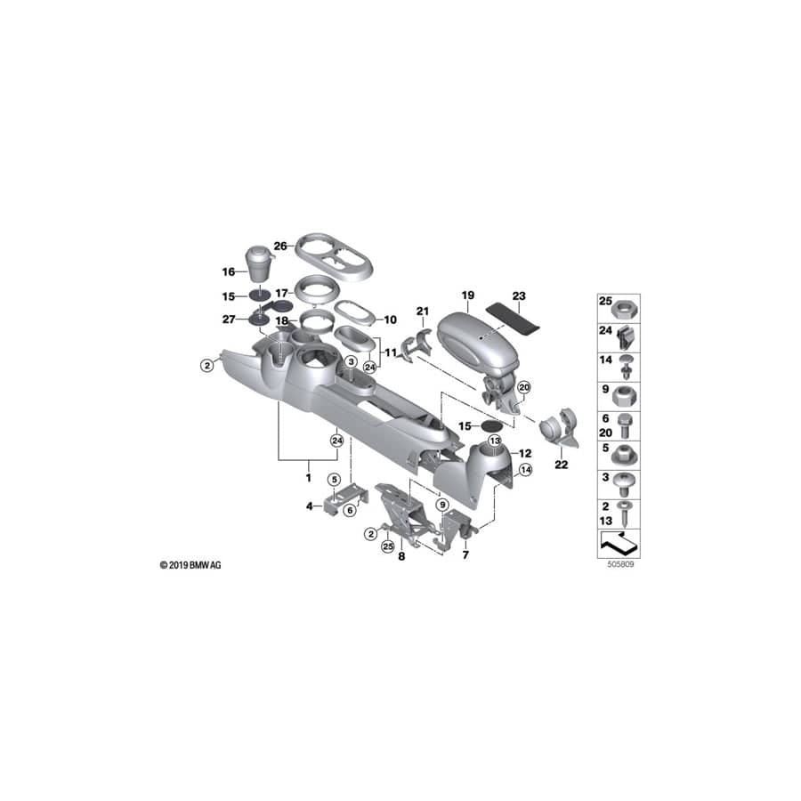 Genuine BMW Mini 51169262841 F56 F55 Center Console (Inc. JCW, One First & One D)