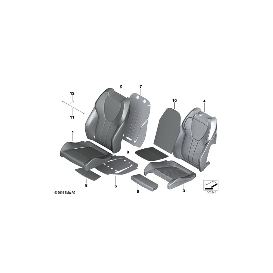 Genuine BMW 52108493336 G06 Leather Cover Sport Backrest Right TACORAROT (Inc. X6 30iX, X6 40i & X6 M50iX)