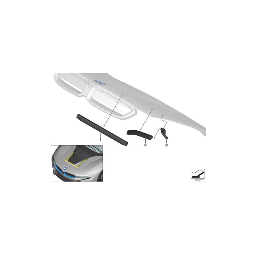 Genuine BMW 51767377153 I15 Seal, Front Left Air Duct (Inc. i8)