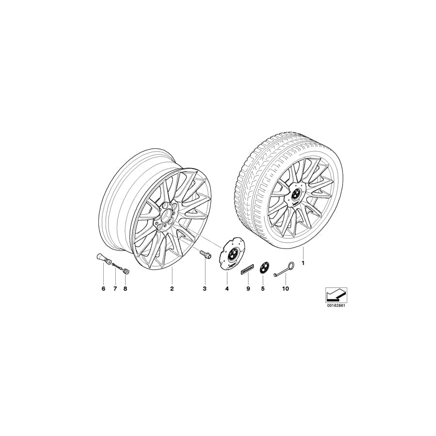 Genuine BMW 36118037352 E93 E92 Light Alloy Rim 9JX19 ET:39 (Inc. 330i, 320d & 330d)