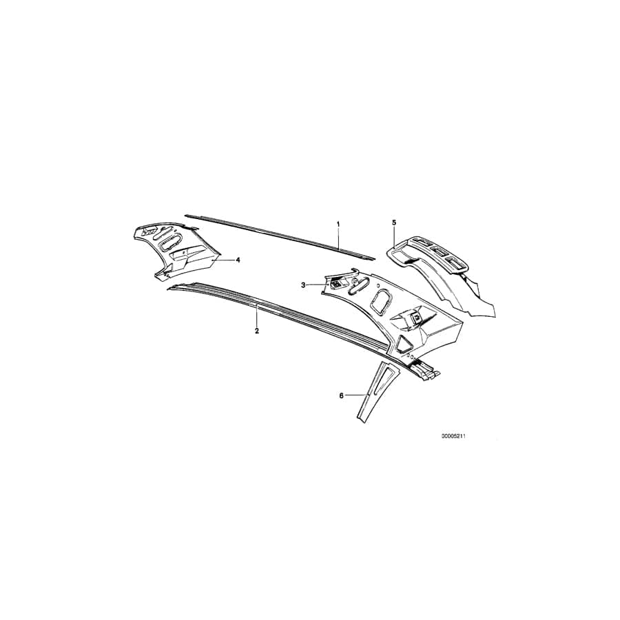 Genuine BMW 41321858066 E23 Rear Window Frame Bottom Part (Inc. 732i, 735i & 728)