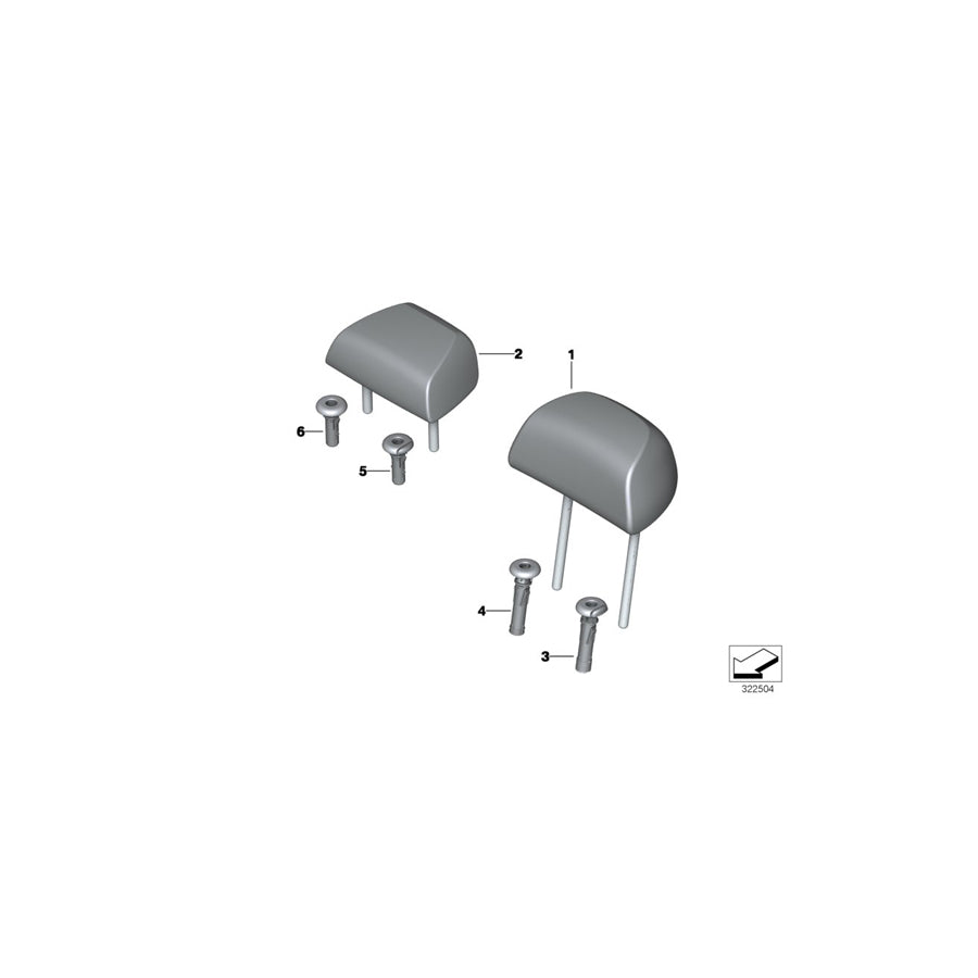 Genuine BMW 52207349410 F15 Headrest, Fabric, Outer AVAT ANTHRAZIT (Inc. X5 50iX 4.0, X5 35dX & X5 28iX)