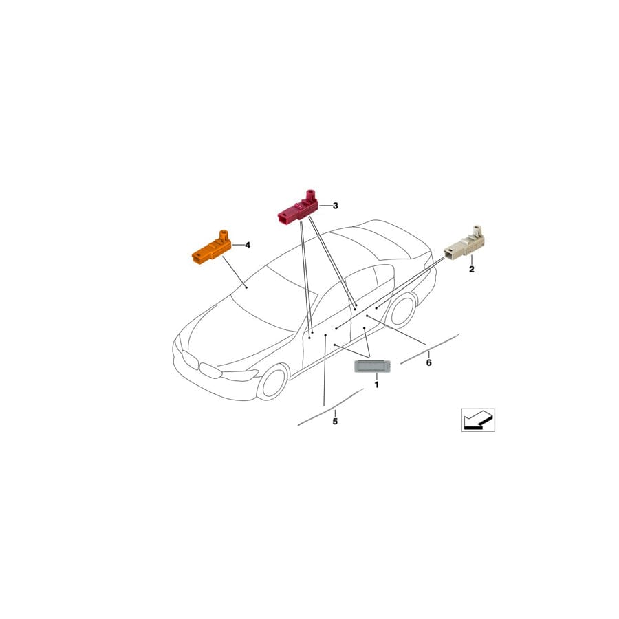 Genuine BMW 63319330008 G32 Fiber-Optic Cable, Door Pocket, Rear Rt (Inc. 630d, 640i & 640dX)