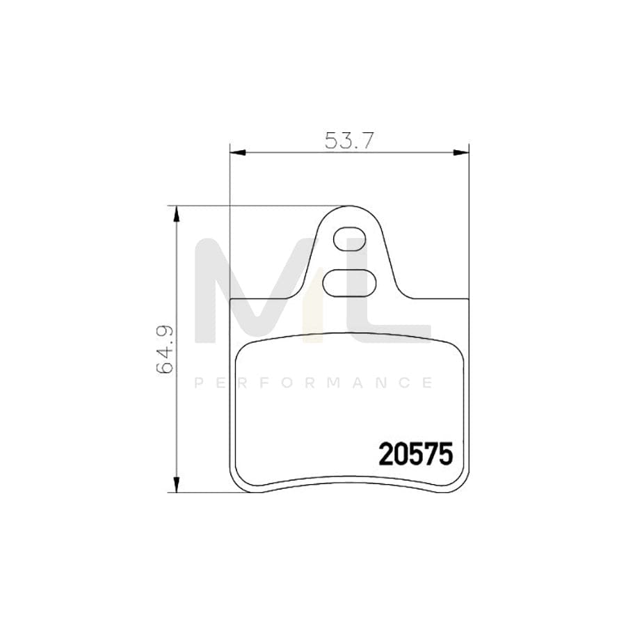 TEXTAR 2057504 Brake pad set not prepared for wear indicator
