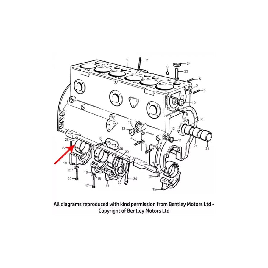 GENUINE Rolls-Royce & Bentley RE22106 BUSH MAIN BEARING REAR .030" U/S