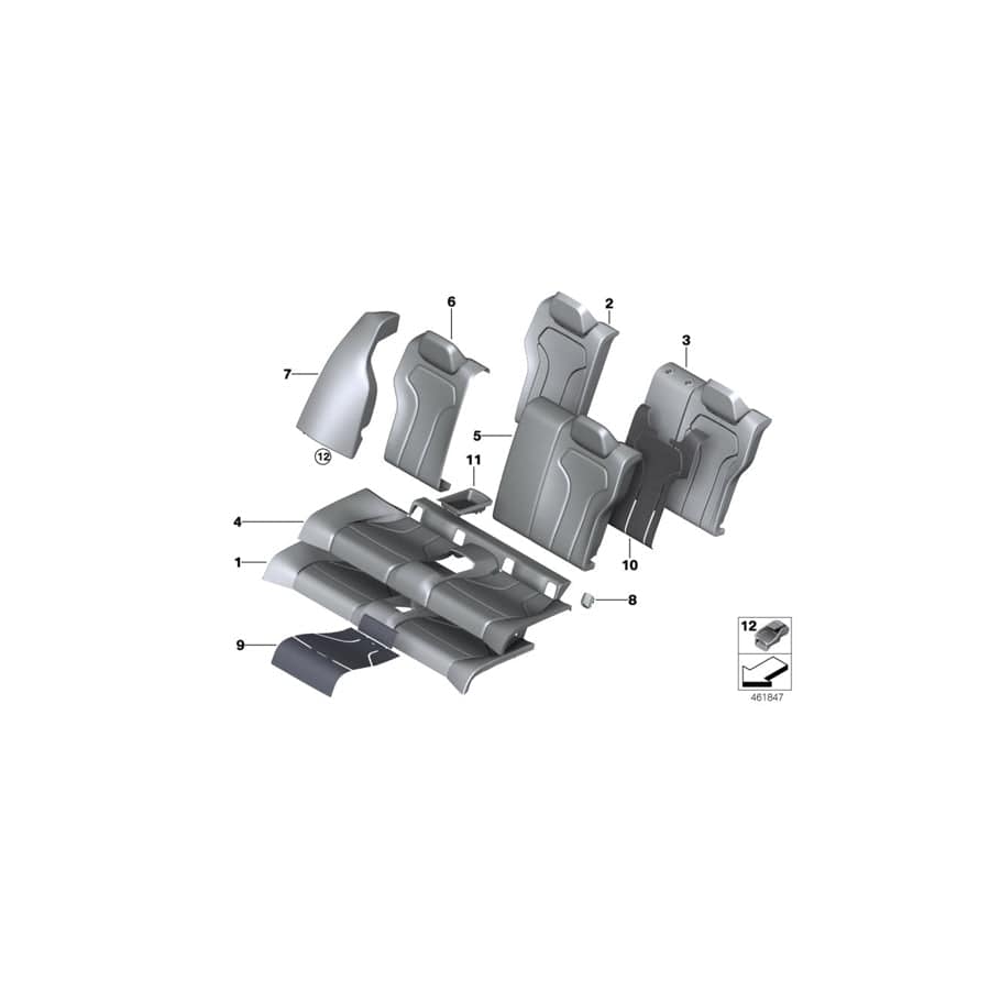 Genuine BMW 52208058191 F82 F82 Left Rear Cloth/Leather Backrest Cover ANTHRAZIT (Inc. M4)