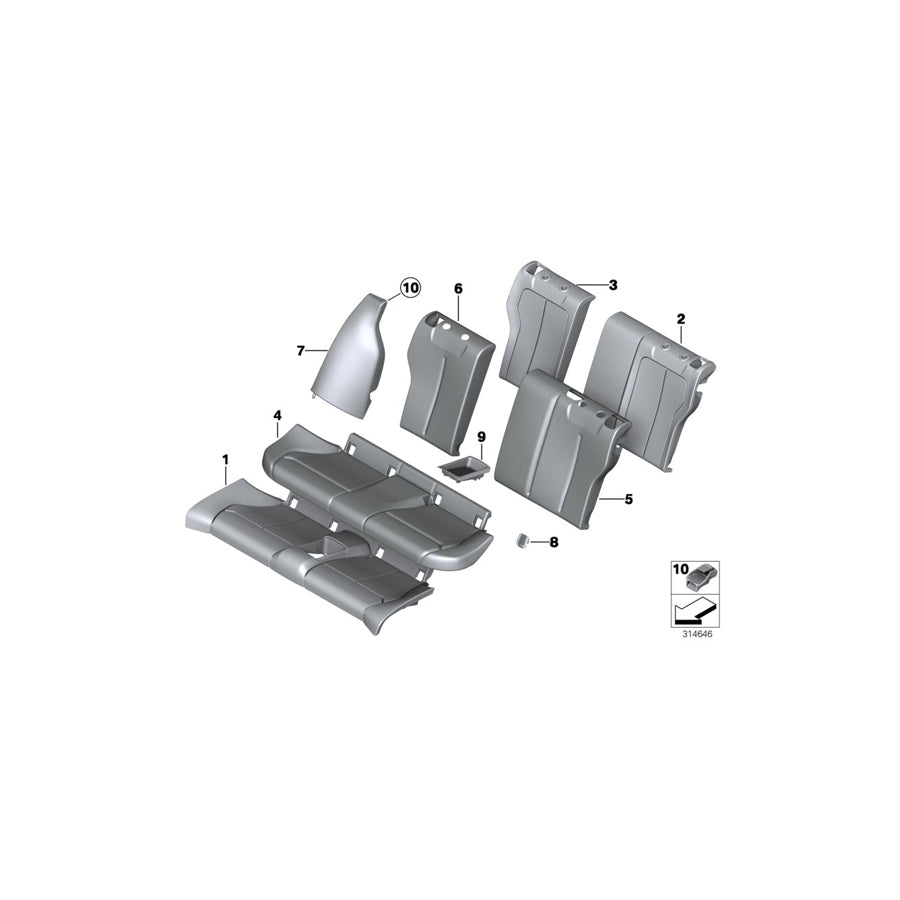 Genuine BMW 52207334340 F32 F21 Oddments Tray OYSTER (Inc. 420i, 114d & M135iX)