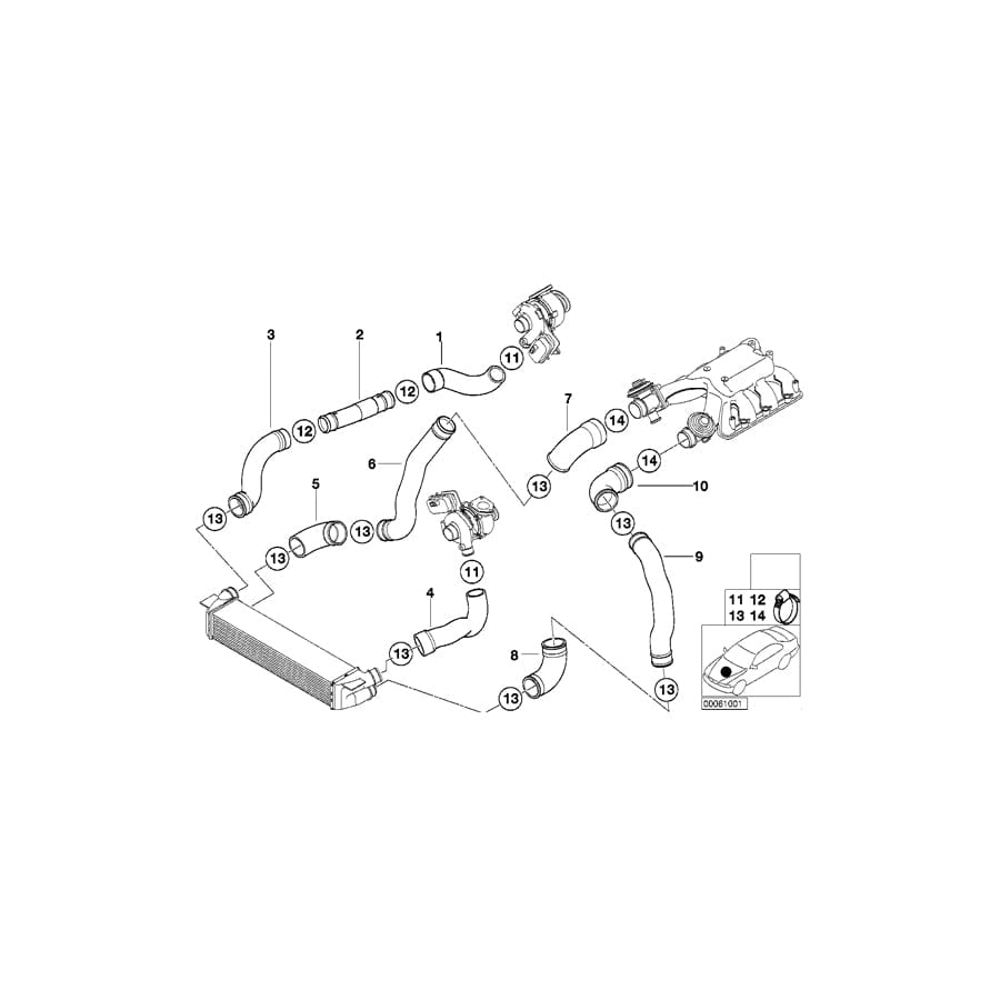 Genuine BMW 11617786525 E38 R50 Hose Clamp D= 42-53mm (Inc. 740d & One D)